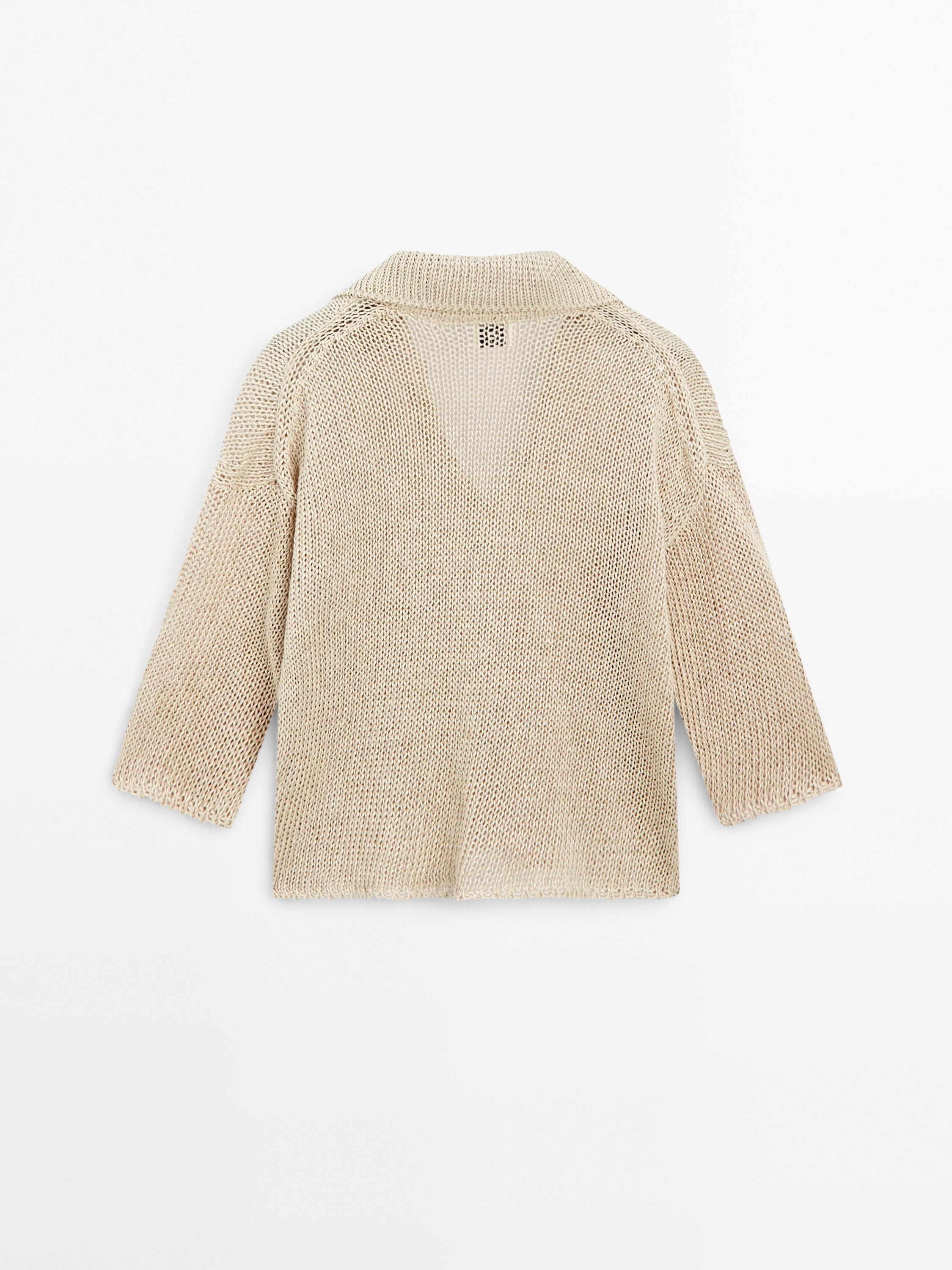 Polo sweater with open collar - STUDIO